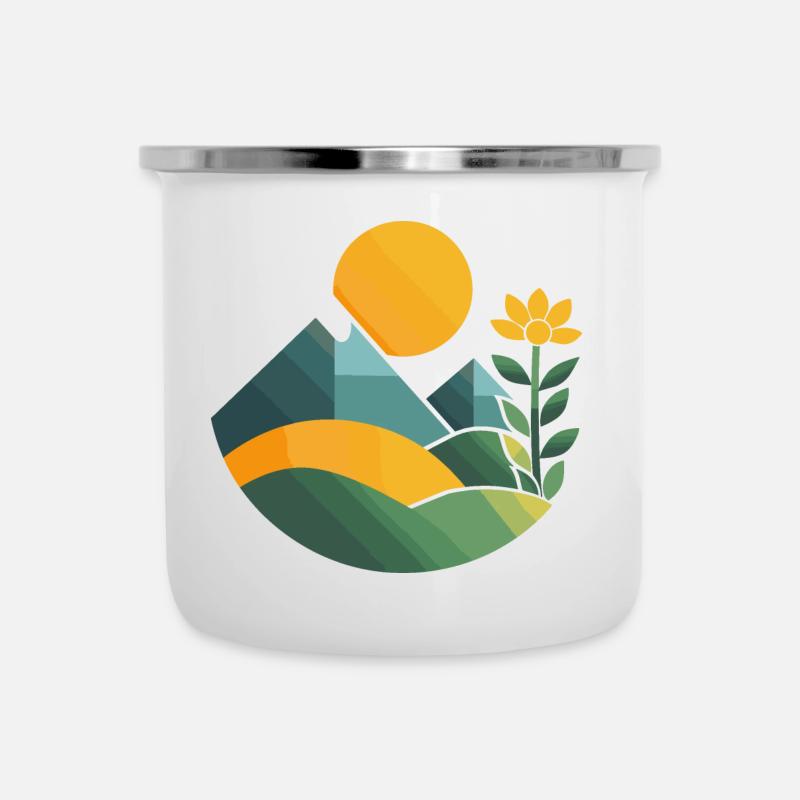 Landschaft - Emaille-Tasse - Weiß