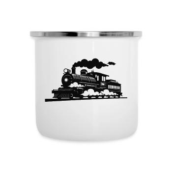 Dampflokomotive - Emaille-Tasse - Weiß - Vorne