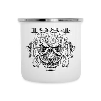 1984 - Emaille-Tasse - Weiß - Vorne