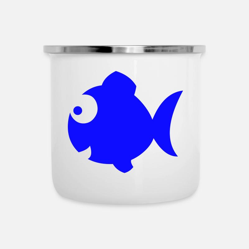 Fisch - Emaille-Tasse - Weiß