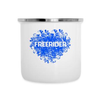 Freerider Herz - Emaille-Tasse - Weiß - Vorne