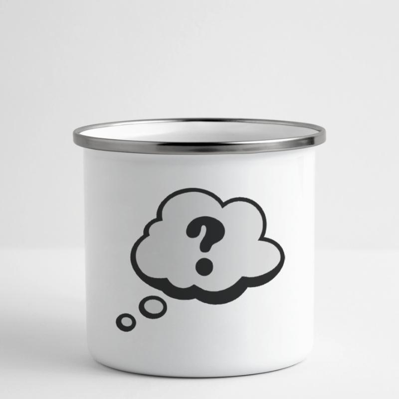 Comic speech bubble question mark Camper Mug