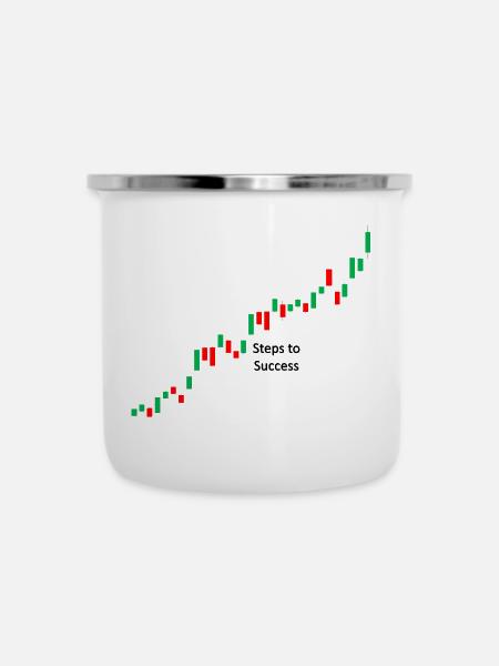 Trading steps - Emaille-Tasse - Weiß