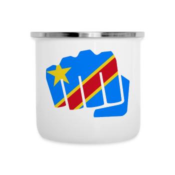 Kongo Zaire Kongu DR Congo Kongó Flagge Geschenk - Emaille-Tasse - Weiß - Vorne