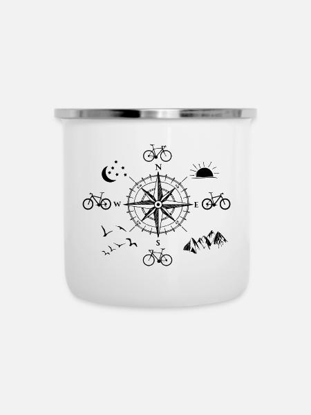 Fahrrad - Emaille-Tasse - Weiß