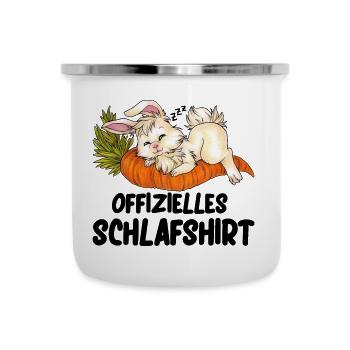 Schlafshirt Schlafen Niedlich Hase Chibi Kaninchen - Emaille-Tasse - Weiß - Vorne
