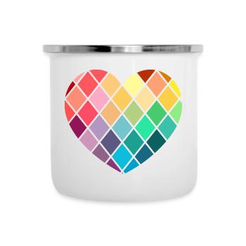 LIEBE - so kostbar wie Diamanten - Emaille-Tasse - Weiß - Vorne