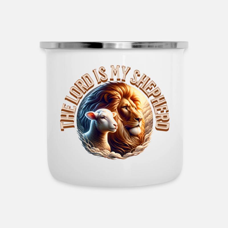 Stärke der Herde Löwen und Schafe - Emaille-Tasse - Weiß