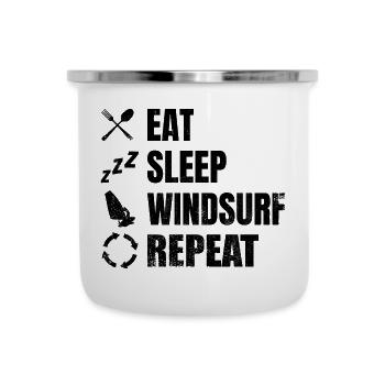 Manger dormir Planche à voile Répéter - Tasse émaillée - blanc - Devant