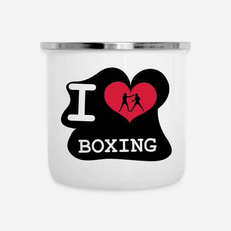 I Love Boxing - Tasse émaillée - blanc