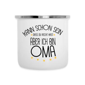 Oma - Emaille-Tasse - Weiß - Vorne