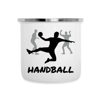 Handball man - Tasse émaillée - blanc - Devant