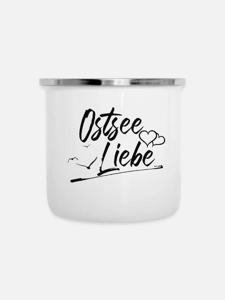 Ostsee Liebe - Emaille-Tasse - Weiß
