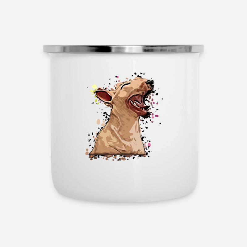Miniature Bull Terrier Comic 5 - Camper Mug - white