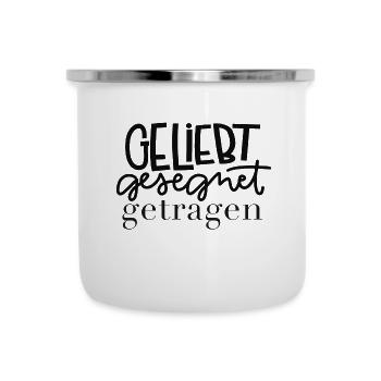 Geliebt gesegnet getragen - Emaille-Tasse - Weiß - Vorne