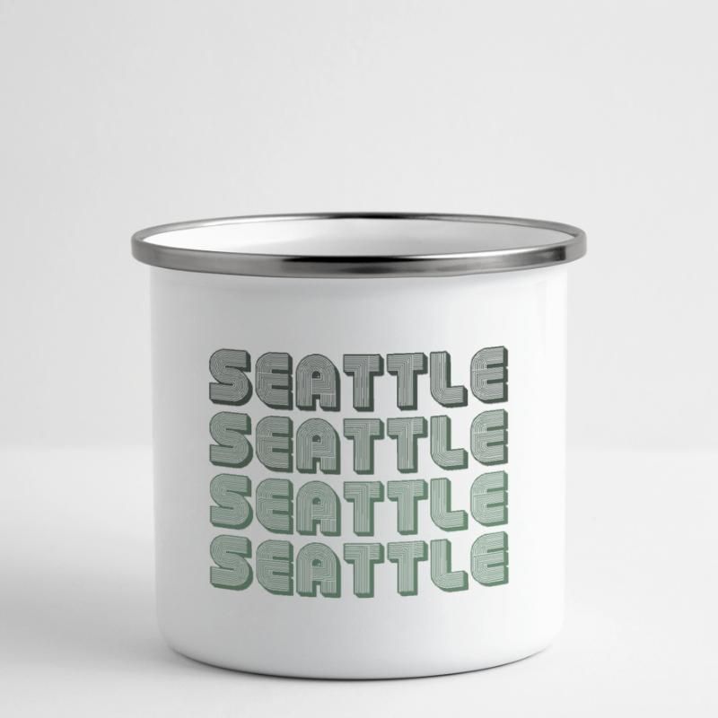 Seattle Blockgrid Pattern Camper Mug