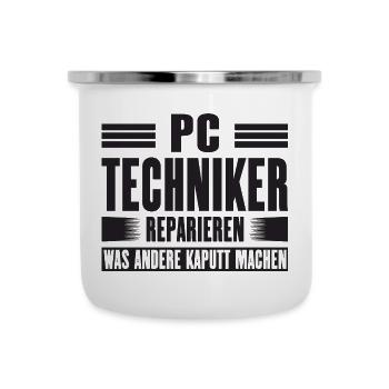 Servicetechniker Support Lösung Spruch Service PC - Emaille-Tasse - Weiß - Vorne