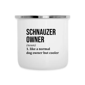 Schnauzer - Emaille-Tasse - Weiß - Vorne