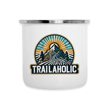 Trailaholic – Plein air, randonnée et VTT Moti - Tasse émaillée - blanc - Devant