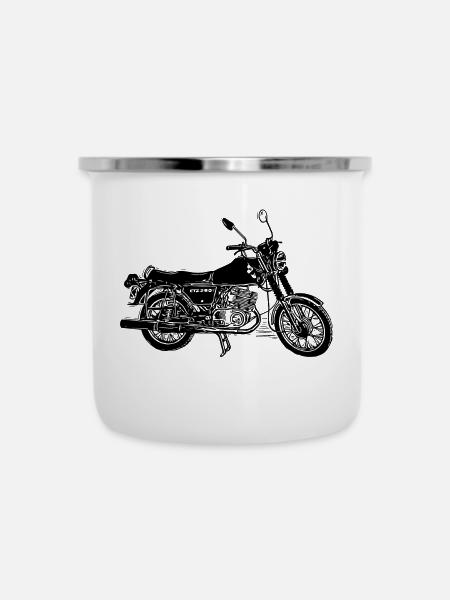 MZ ETZ 250 - Emaille-Tasse - Weiß