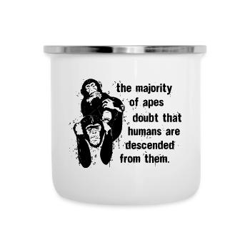 The Majority of Apes Doubt - Emaille-Tasse - Weiß - Vorne