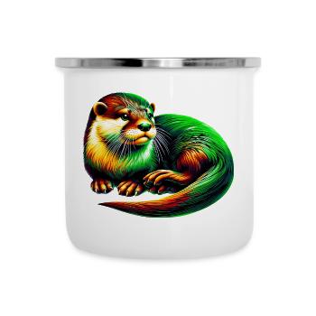 Otter - Emaille-Tasse - Weiß - Vorne