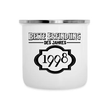 Beste Erfindung des Jahres 1998 Geschenk - Emaille-Tasse - Weiß - Vorne