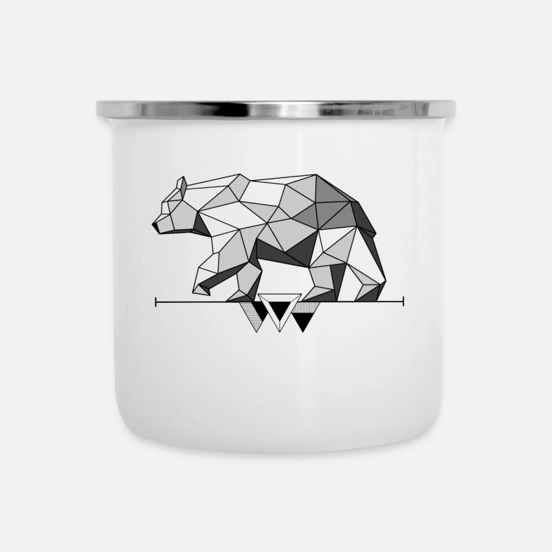 Schattierter Bär - Emaille-Tasse - Weiß