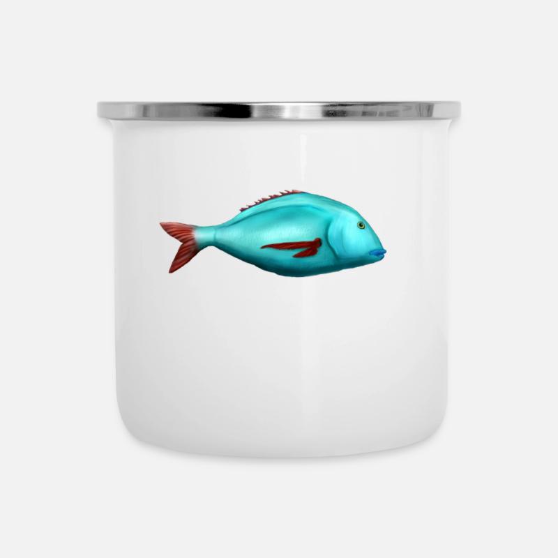 Le poisson - Tasse émaillée - blanc