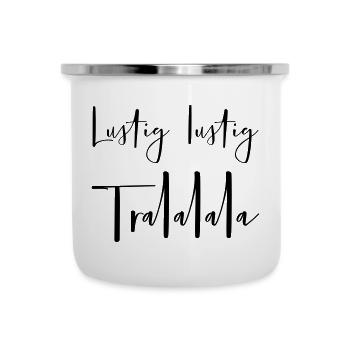 lustig lustig tralalalala Weihnachten - Emaille-Tasse - Weiß - Vorne