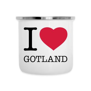 I LOVE GOTLAND Schweden - Emaille-Tasse - Weiß - Vorne