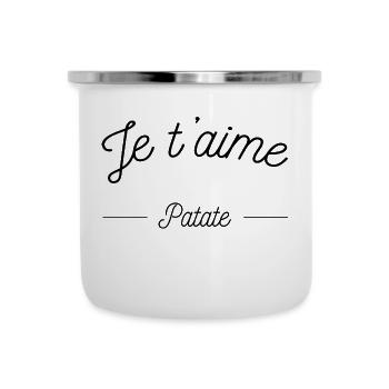 je t'aime patate - Tasse émaillée - blanc - Devant