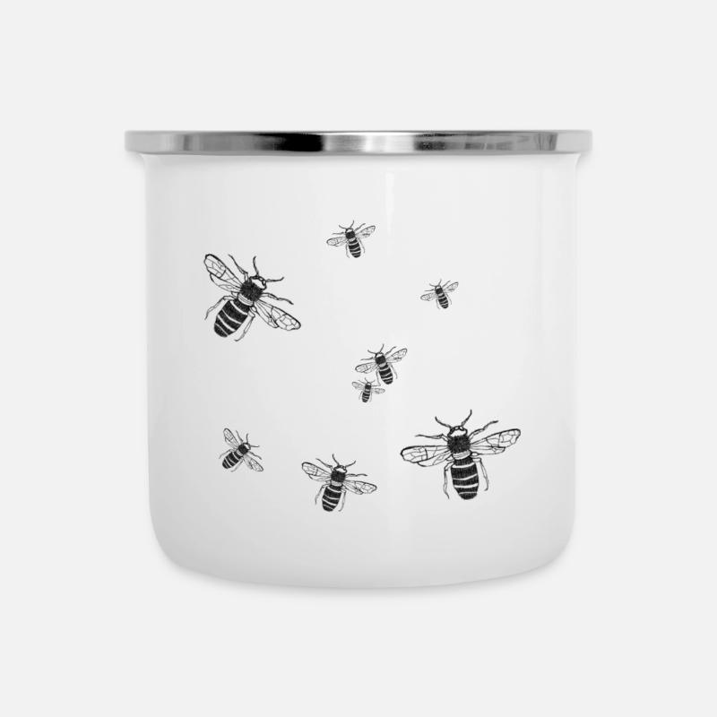 Abeilles - Tasse émaillée - blanc