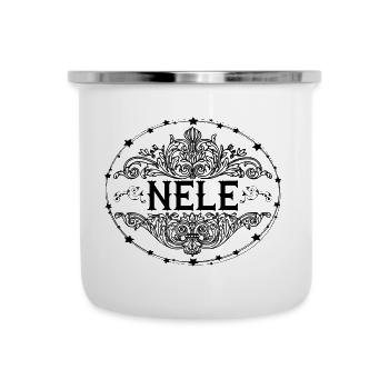 Nele - Emaille-Tasse - Weiß - Vorne