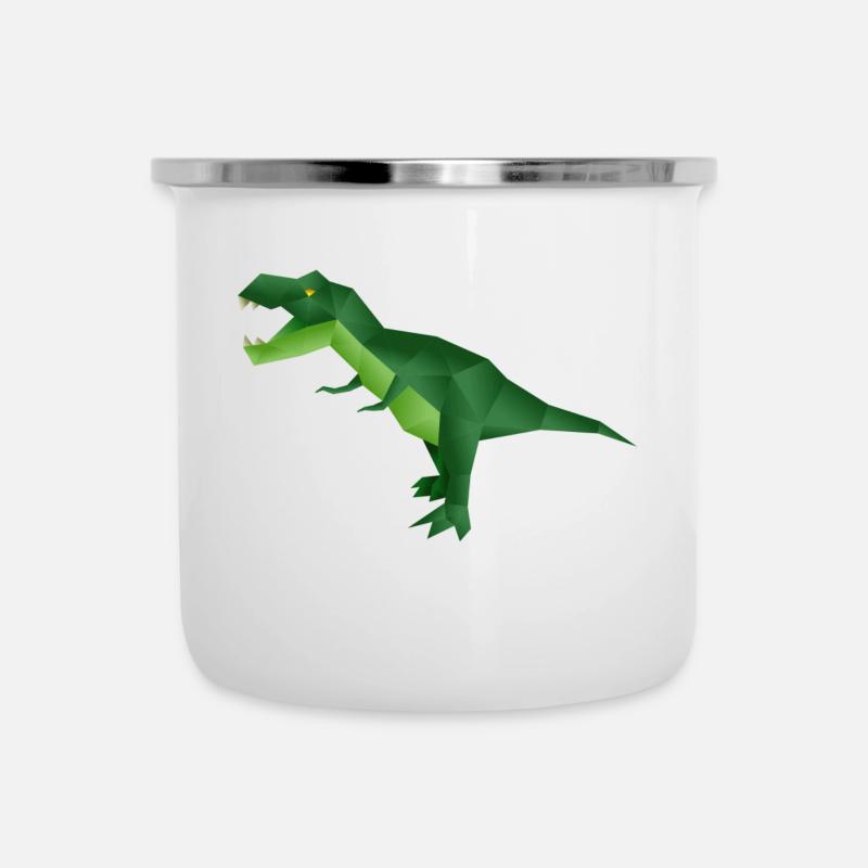 Geometric T-Rex Dinosaur - Emaille-Tasse - Weiß