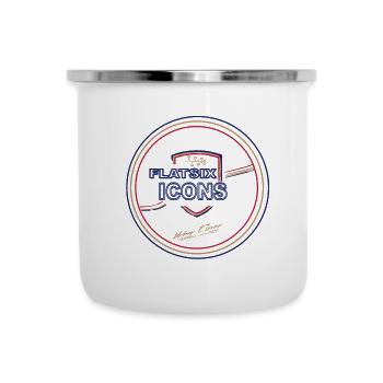 Flat SIX Icon - Emaille-Tasse - Weiß - Vorne