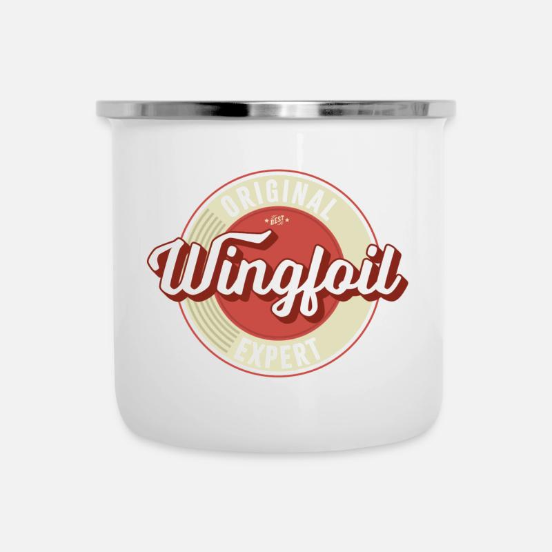 Wingfoil Label - Emaille-Tasse - Weiß