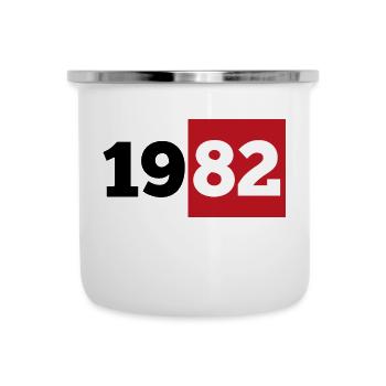 Jahrgang 1982 Geburtsdatum Geschenk - Emaille-Tasse - Weiß - Vorne