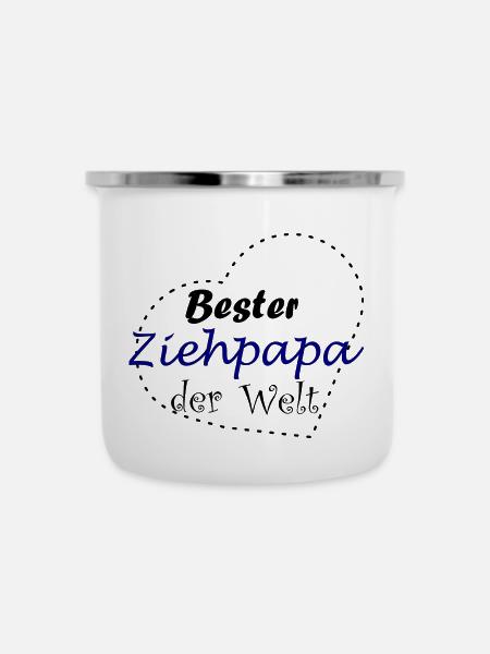 Bester Ziehpapa - Emaille-Tasse - Weiß