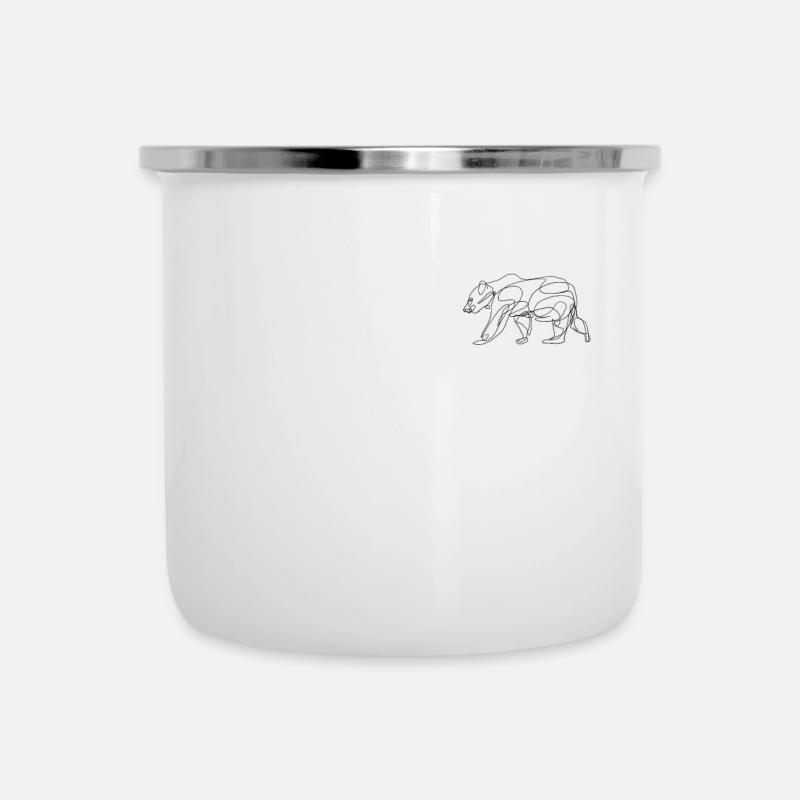 linear bear bär - Emaille-Tasse - Weiß