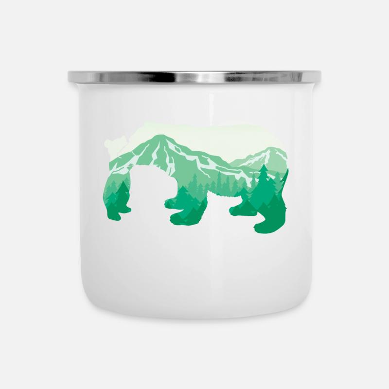 Bär - der große Bergbär Tier Liebhaber Geschenk - Emaille-Tasse - Weiß