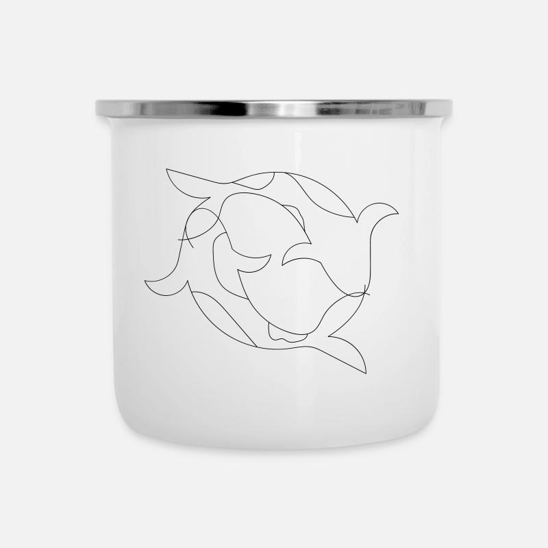 Poisson Koi Fine Art - Tasse émaillée - blanc