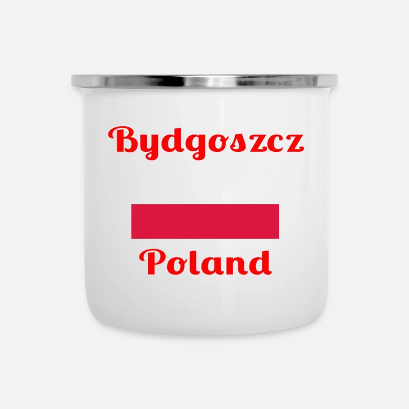 Bydgoszcz Pologne - Imprimés élégants - Tasse émaillée - blanc