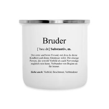 Bruder Definition Dictionary - Emaille-Tasse - Weiß - Vorne