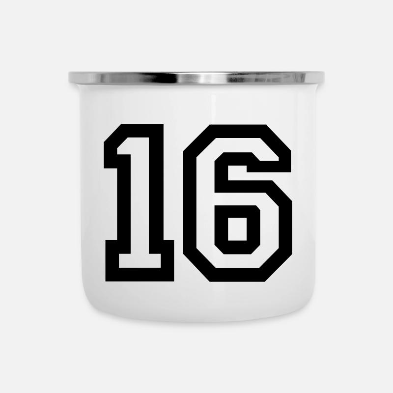 16 Collegestyle - Emaille-Tasse - Weiß