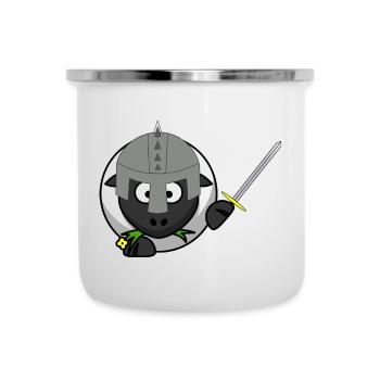KnightSheep in battle - Camper Mug - white - Front