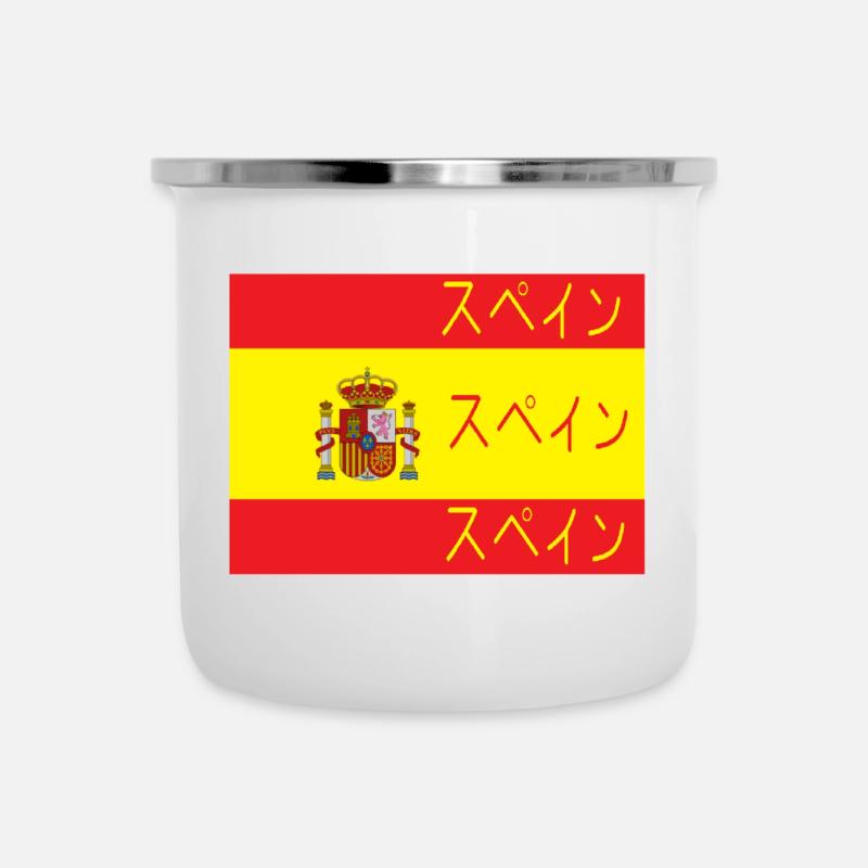 Flagge von Spanien Supein - Emaille-Tasse - Weiß