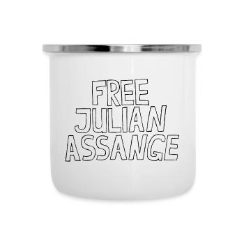 FREE JULIAN ASSANGE - Tasse émaillée - blanc - Devant