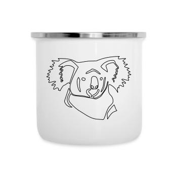 Koala Linienkunst - Emaille-Tasse - Weiß - Vorne