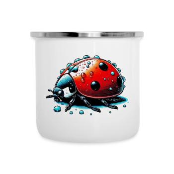 Marienkäfer - Emaille-Tasse - Weiß - Vorne